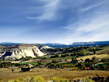 View of landscape against cloudy sky