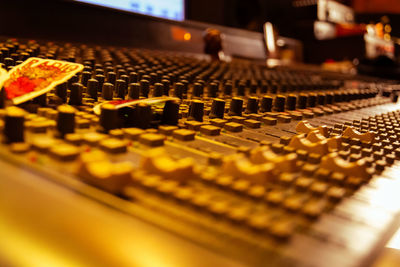 Close-up of sound mixer