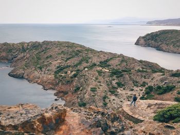 High angle view of sea against sky