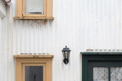 Closed door of building