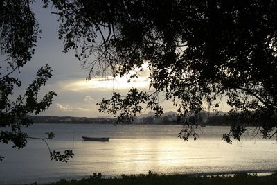 Scenic view of sea against sky at sunset