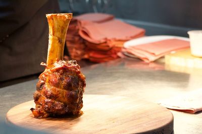 Close-up of food on table