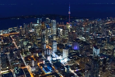 Illuminated cityscape at night