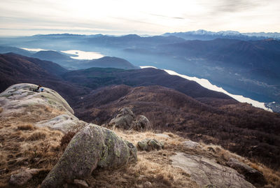 Scenic view of mountains against sky