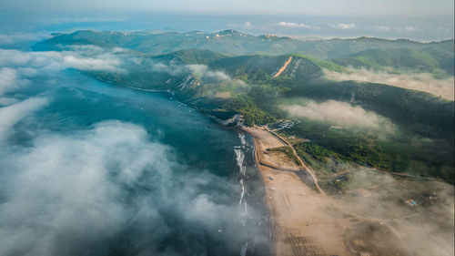 High angle view of the beach against sky