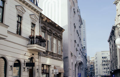 Low angle view of buildings against sky