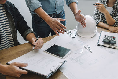 People working on table