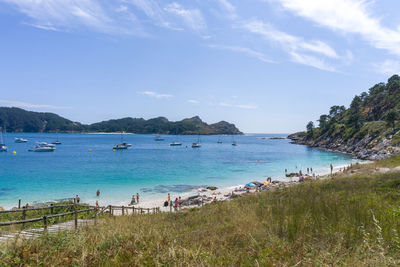 Scenic view of sea against sky in cies islands