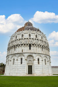 Low angle view of historical building against sky