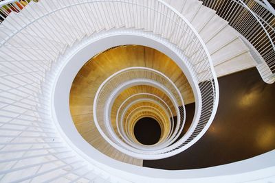 High angle view of spiral stairs