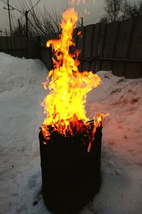 Fire on field during autumn