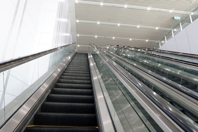 High angle view of escalator