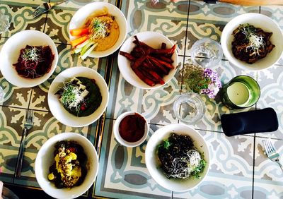 Close-up of food served in plate