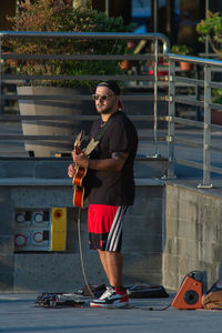 Young man playing guitar