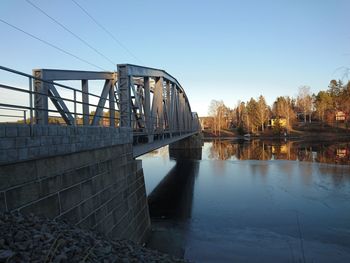 Bridge over river against clear sky