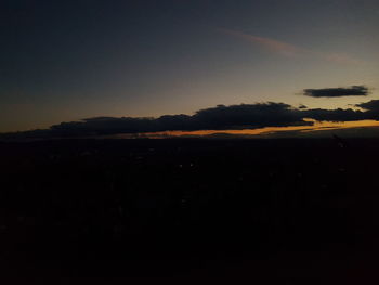 Scenic view of silhouette landscape against clear sky