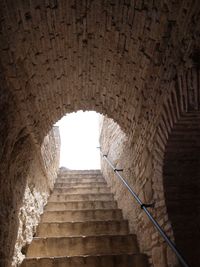 Low angle view of spiral staircase