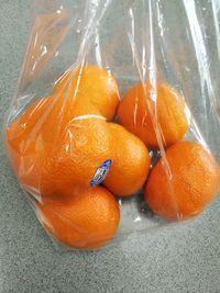 High angle view of orange fruit