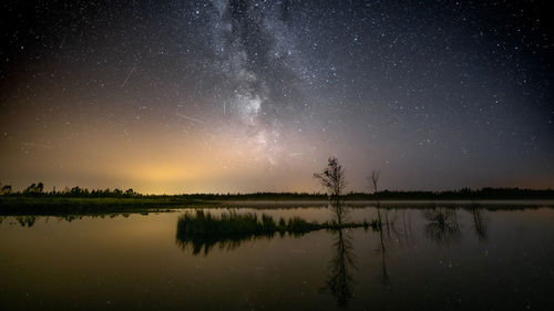 Starry sky by the lake