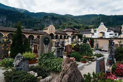 View of temple against cloudy sky