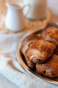 Pain au chocolat, french sweet pastry speciality