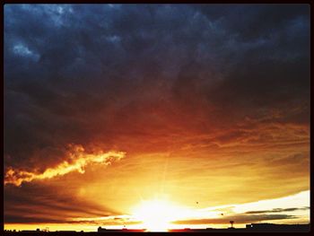 Low angle view of sky at sunset