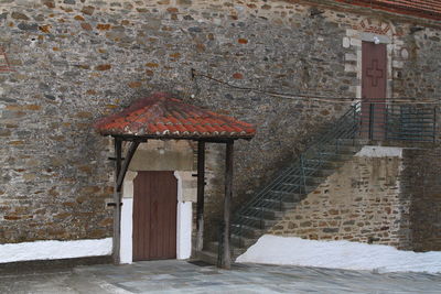 View of old house in snow