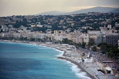 High angle view of buildings in nice, france