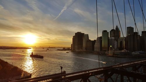 Panoramic view of sea against sky during sunset