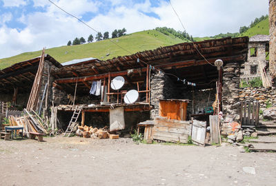 Abandoned building against sky