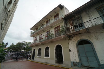 Low angle view of old building against sky