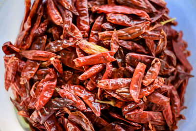 Close-up of red chili peppers