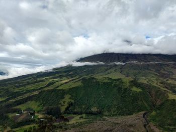 Scenic view of volcano landscape against sky