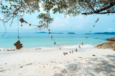 Scenic view of beach against sky