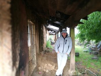 Full length of man standing outdoors