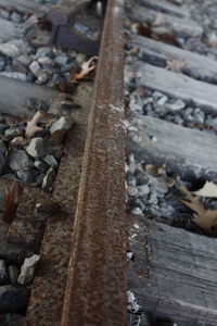 High angle view of railroad track