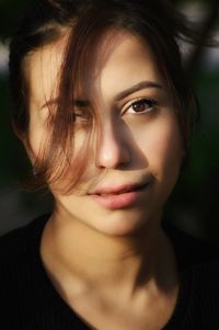 Close-up portrait of a young woman