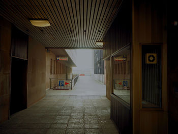 Empty corridor of building