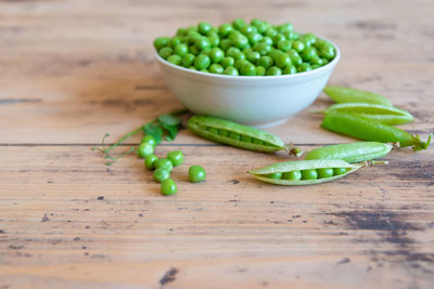 High angle view of vegetables on table