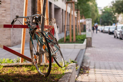 Bicycle in front of building