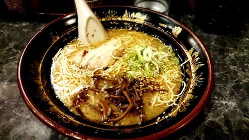 Close-up of soup in bowl