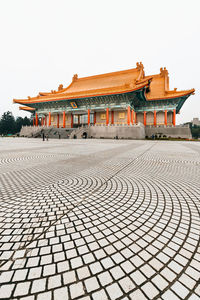 Exterior of temple against clear sky in city