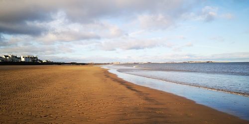 Scenic view of beach against sky