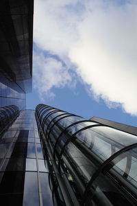 Low angle view of modern building against sky