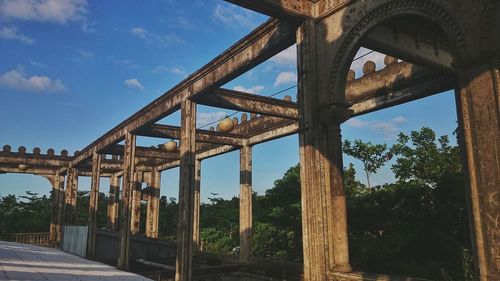 Low angle view of bridge against sky