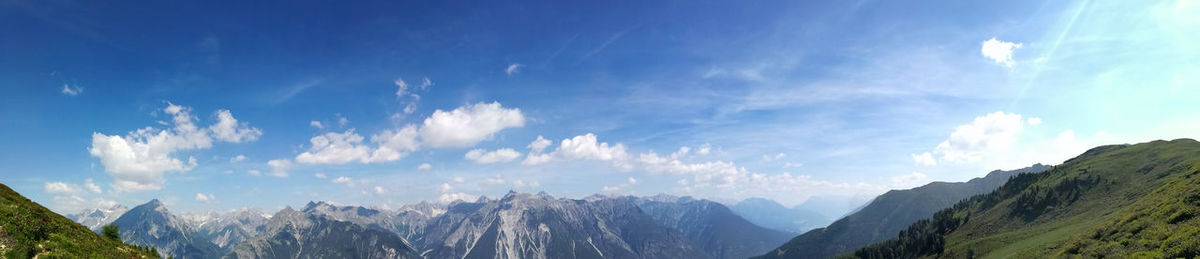 Panoramic view of mountains against sky