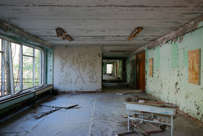 Interior of abandoned building