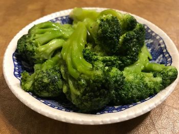 Close-up of salad in bowl on table