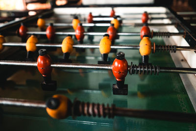 Close-up of foosball