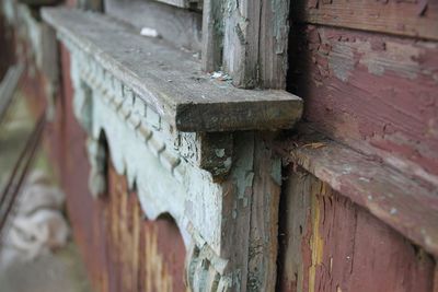 Close-up of rusty building